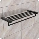 Ver imagem 5 de Toalheiro Hotel de Parede Porta Toalha Duplo Preto Master