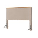Ver imagem 2 de Cabeceira Cama Box Casal Estofada Detalhe em Madeira Java Veludo Bege