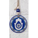 Ver imagem 3 de Mandala Porcelana Olho Grego Mão Hamsá Proteção Amuleto 20cm