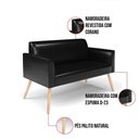 Ver imagem 6 de Sofá Namoradeira Pés Palito Natural Marisa Corano D03 - D\'rossi Cor Preto