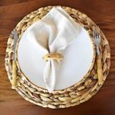 Ver imagem 2 de Jogo 12 Pratos Rasos 27cm Borda de Bambu Cerâmica 1ª Linha Scalla