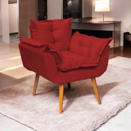 Poltrona Decorativa Reforçada para Sala Alice para Recepção Manicure Escritório Suede - 1