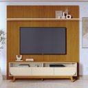 Ver imagem 1 de Painel Piso Teto New Guaporé com Rack Bancada Selene New Luna Ambiente Cinamomo Off White - Madetec