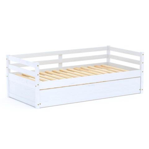 Bicama Infantil Eco Madeira Maciça Branco Mobilistore