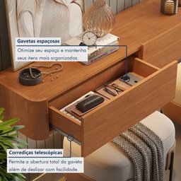 Aparador Suspenso 100% MDF 3 Gavetas 180cm Apolo Marrom/Marromle - 8 Aparador Suspenso 100% MDF 3 Gavetas 180cm Apolo Marrom/Marromle - 8