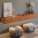 Ver imagem 1 de Aparador Suspenso 100% MDF 3 Gavetas 180cm Apolo Marrom/Marromle