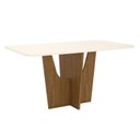 Ver imagem 6 de Mesa de Jantar Vértice 160 Cm Ambiente Canto Arredondado com Vidro Nature Off White – Henn