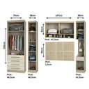 Ver imagem 3 de Guarda Roupa Modulado Casal 7 Pts 5 Gavetas Cabeceira Master Móveis Avelã Rústico com Ártico Rú