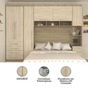 Ver imagem 2 de Guarda Roupa Modulado Casal 7 Pts 5 Gavetas Cabeceira Master Móveis Avelã Rústico com Ártico Rú