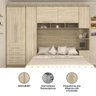 Guarda Roupa Modulado Casal 7 Pts 5 Gavetas Cabeceira Master Móveis Avelã Rústico com Ártico Rú - 2