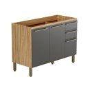 Ver imagem 1 de Balcão de Cozinha com 3 Portas 2 Gavetas sem Tampo 100% Mdf Napoli Prime Rio Doce Amendoa-chumbo
