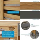 Ver imagem 3 de Balcão de Cozinha com 3 Portas 2 Gavetas sem Tampo 100% Mdf Napoli Prime Rio Doce Amendoa-chumbo