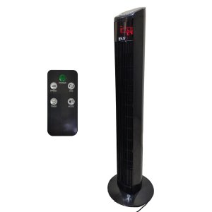 Ventilador Torre Giratorio 70w Oscila Refresca Visor Led Controle 3 Velocidades 4 Modos Verao Sol Di