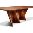 Ver imagem 3 de Mesa de Jantar Atenas 08 Lugares 220cm X 105cm Base em Madeira Maciça Tampo Amadeirado Cor Amêndoa