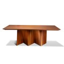 Ver imagem 1 de Mesa de Jantar Atenas 08 Lugares 220cm X 105cm Base em Madeira Maciça Tampo Amadeirado Cor Amêndoa