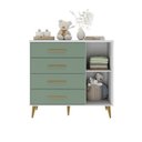 Ver mais imagens de Quarto Infantil com Guarda-Roupa 2 Portas 2 Gavetas com Cômoda Magia Espresso Móveis Rosa/Branco/Verde
