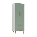 Ver imagem 5 de Quarto Infantil com Guarda-Roupa 2 Portas 2 Gavetas com Cômoda Magia Espresso Móveis Rosa/Branco/Verde
