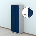Ver mais imagens de Armário de Escritório 2 Portas com Chave e Prateleiras Reguláveis Aço Cinza/Azul Delrei