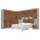 Ver imagem 1 de Dormitório Completo Georgia Ja Avelã / Jequitibá para Cama Box 1,58m Queen