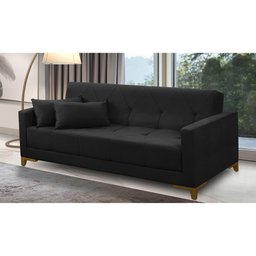 Sofá Cama 3 Lugares 2,00m Aurora Suede Adonai Estofados - 1