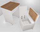 Ver imagem 4 de Mesa Multiuso Projeto Camarim Madeirado com Assento Estofado Ébano /cool