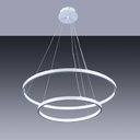 Ver imagem 3 de Pendente Lustre Led Moderno 2 Aros Arcos Anéis 40cm e 60cm Atenas 45w 6500k Bivolt Pronto para Insta