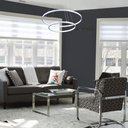 Ver imagem 2 de Pendente Lustre Led Moderno 2 Aros Arcos Anéis 40cm e 60cm Atenas 45w 6500k Bivolt Pronto para Insta