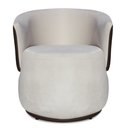 Ver imagem 2 de Kit 2 Poltronas Orgânica para Sala de Estar Lara Veludo Bege/pu Marrom - Montanaris Decor