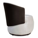 Ver imagem 3 de Kit 2 Poltronas Orgânica para Sala de Estar Lara Veludo Bege/pu Marrom - Montanaris Decor