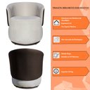 Ver imagem 6 de Kit 2 Poltronas Orgânica para Sala de Estar Lara Veludo Bege/pu Marrom - Montanaris Decor