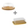 Kit Porta Queijo + Porta Manteiga Bambu - 1