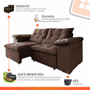 Ver imagem 3 de Estofado Barcelona 210cm Retrátil e Reclinável Galego Home