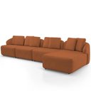 Ver imagem 6 de Sofá 5 Lugares com Chaise Direito Sala Living 328cm Arlo F04 Veludo Telha - Lyam Decor