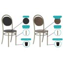 Ver imagem 6 de Kit 6 Cadeiras Sala Jantar 190 Aço 6 Uni Prata/courano Preto - Carraro