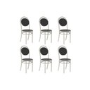 Ver imagem 1 de Kit 6 Cadeiras Sala Jantar 190 Aço 6 Uni Prata/courano Preto - Carraro