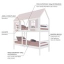 Ver imagem 3 de Beliche Casinha Bela - Madeira Maciça Branco/rosa | Housin