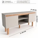 Ver imagem 5 de Rack Cava 107cm 2 Portas Off White para TV até 50" Byhouse