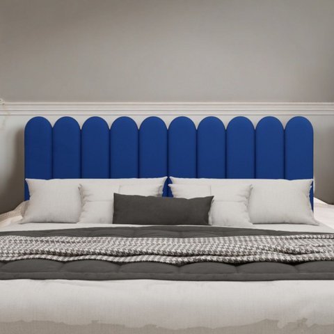 Cabeceira Nuvem King Size Facil Instalação 10 Placas 45x20cm:azul Marinho