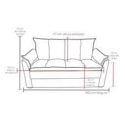 Sofá Small 3 Lugares Conforto 160cm Suede Cinza Herrero Decor - 4