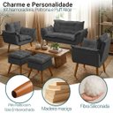 Ver imagem 6 de Kit Namoradeira 2 Poltronas e 2 Puffs Confortável para Sala Recepção Manicure Alice Suede