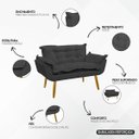 Ver imagem 2 de Kit Namoradeira 2 Poltronas e 2 Puffs Confortável para Sala Recepção Manicure Alice Suede