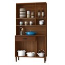 Ver imagem 3 de Armário de Cozinha Compacta 90cm Bruna K02 Nogueira/Off White/Ripado - Mpozenato
