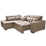 Sofá de Canto 2.60x2.36m Retrátil e Reclinável com Molas Cama inBox Platinum Esquerdo Suede Bege - 7