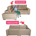 Ver imagem 4 de Sofá de Canto 2.60x2.36m Retrátil e Reclinável com Molas Cama inBox Platinum Esquerdo Suede Bege
