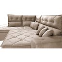 Ver imagem 5 de Sofá de Canto 2.60x2.36m Retrátil e Reclinável com Molas Cama inBox Platinum Esquerdo Suede Bege