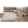 Sofá de Canto 2.60x2.36m Retrátil e Reclinável com Molas Cama inBox Platinum Esquerdo Suede Bege - 5