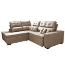 Ver mais imagens de Sofá de Canto 2.60x2.36m Retrátil e Reclinável com Molas Cama inBox Platinum Esquerdo Suede Bege