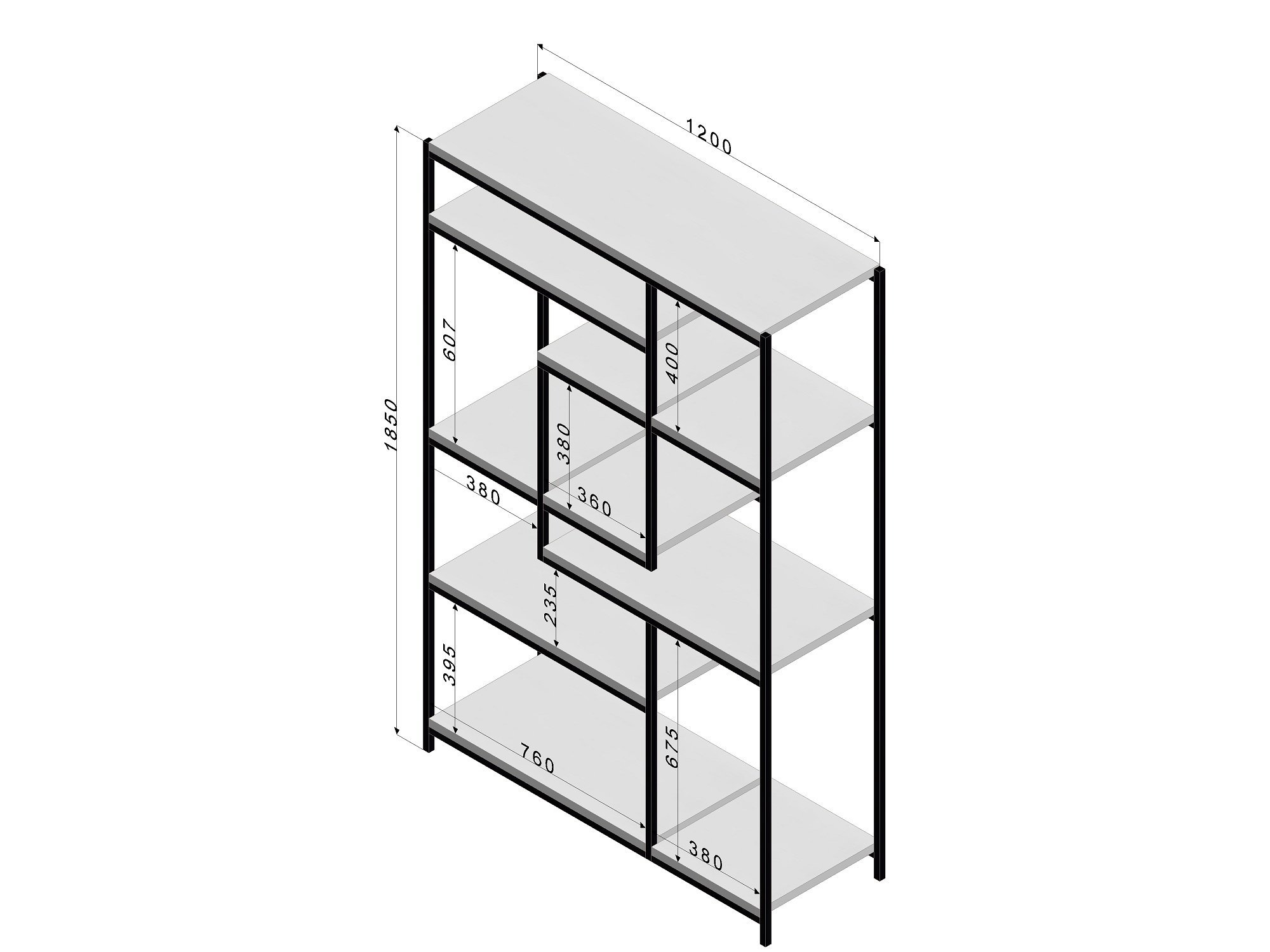 Estante Modular Metal e Madeira 120cmx30cmx185cm - Branco - Estante Modular, Estante Industrial, Est - 3