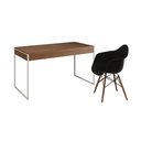 Ver imagem 6 de Escrivaninha Home Office Estilo Industrial Amêndoa 137X53Cm Ferro Branco Com 1 Poltrona Preta