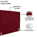 Ver imagem 4 de Cabeceira Casal 140 Cm com Frame Luna Suede Vinho Artte